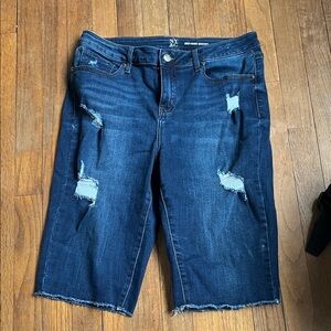 New York & Company Light Blue Mid-Rise Denim Shorts